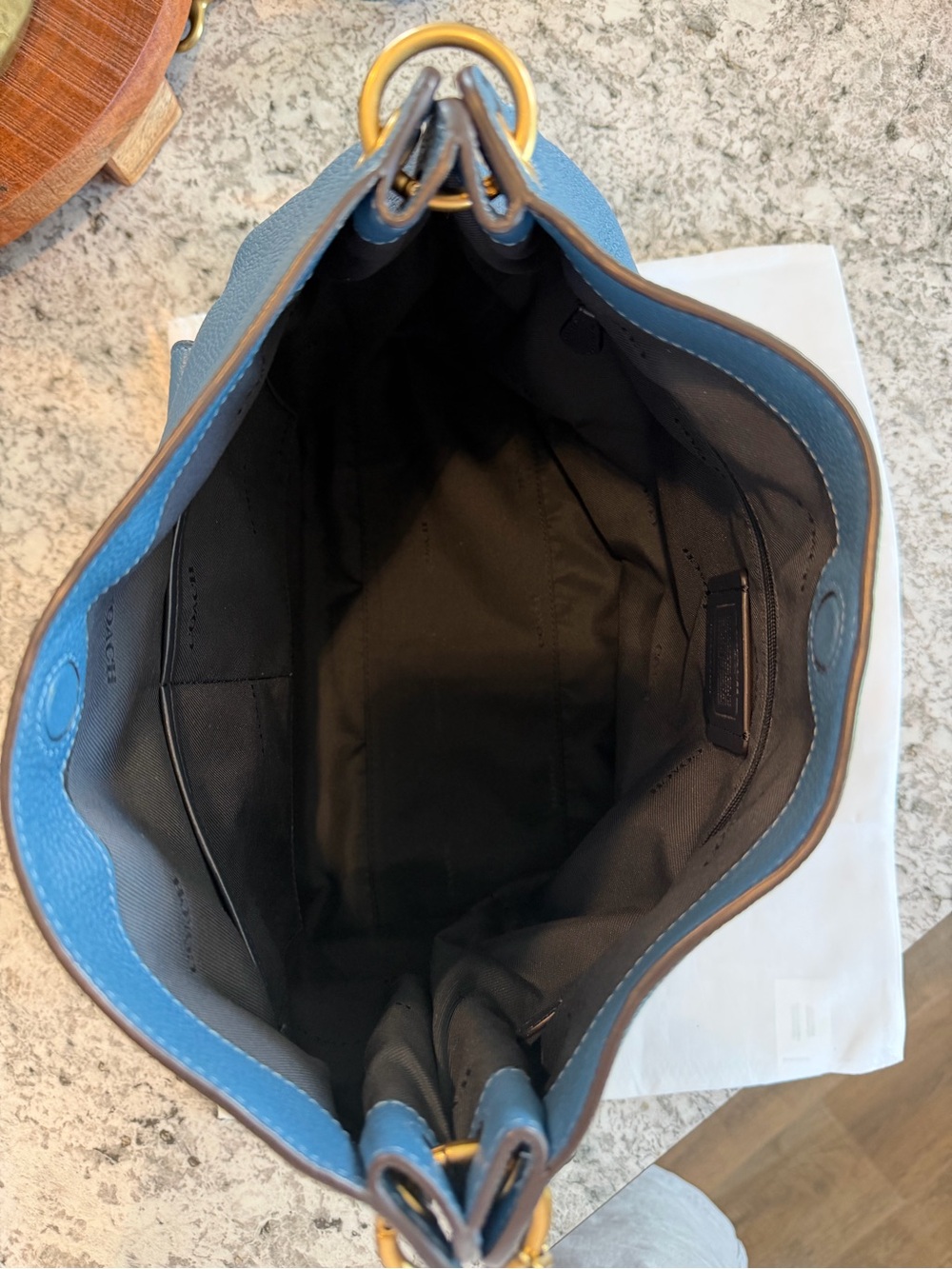 Coach Tabby Hobo Bag - Lake Blue Polished Pebbled Leather (Style 78207) EUC - Picture 7 of 14